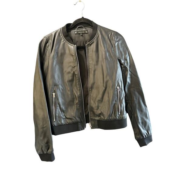 Zara Trafaluc Outwear Faux Leather Bomber Jacket Size Medium - Picture 1 of 6